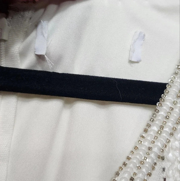 Lulu's Make Them Marvel White Beaded Mermaid Maxi Dress Wedding Bride Party - Picture 12 of 12